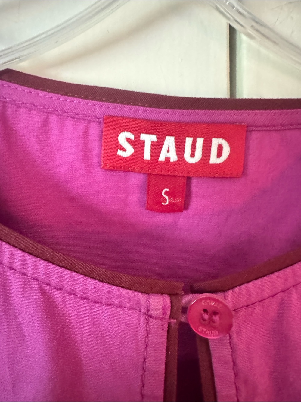MINT CONDITION STAUD TIERED FUCHSIA COTTON MINI-DRESS SIZE SMALL - Picture 3 of 9